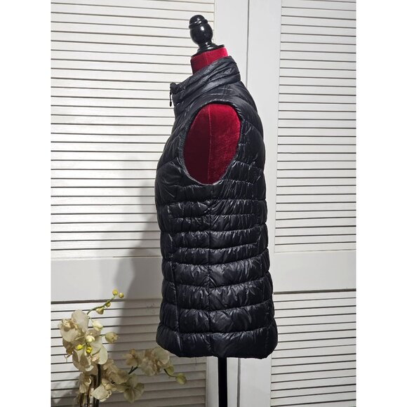 Athleta Women's Black Nylon Shell Puffer Downalicious Deluxe Vest Size M 2987 - Picture 4 of 13